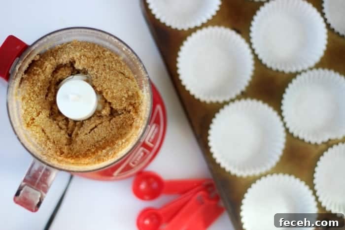 ground Nilla wafer cookies in food processor