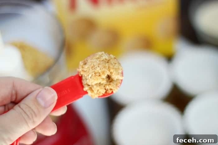 tablespoon of ground cookies mixed with butter