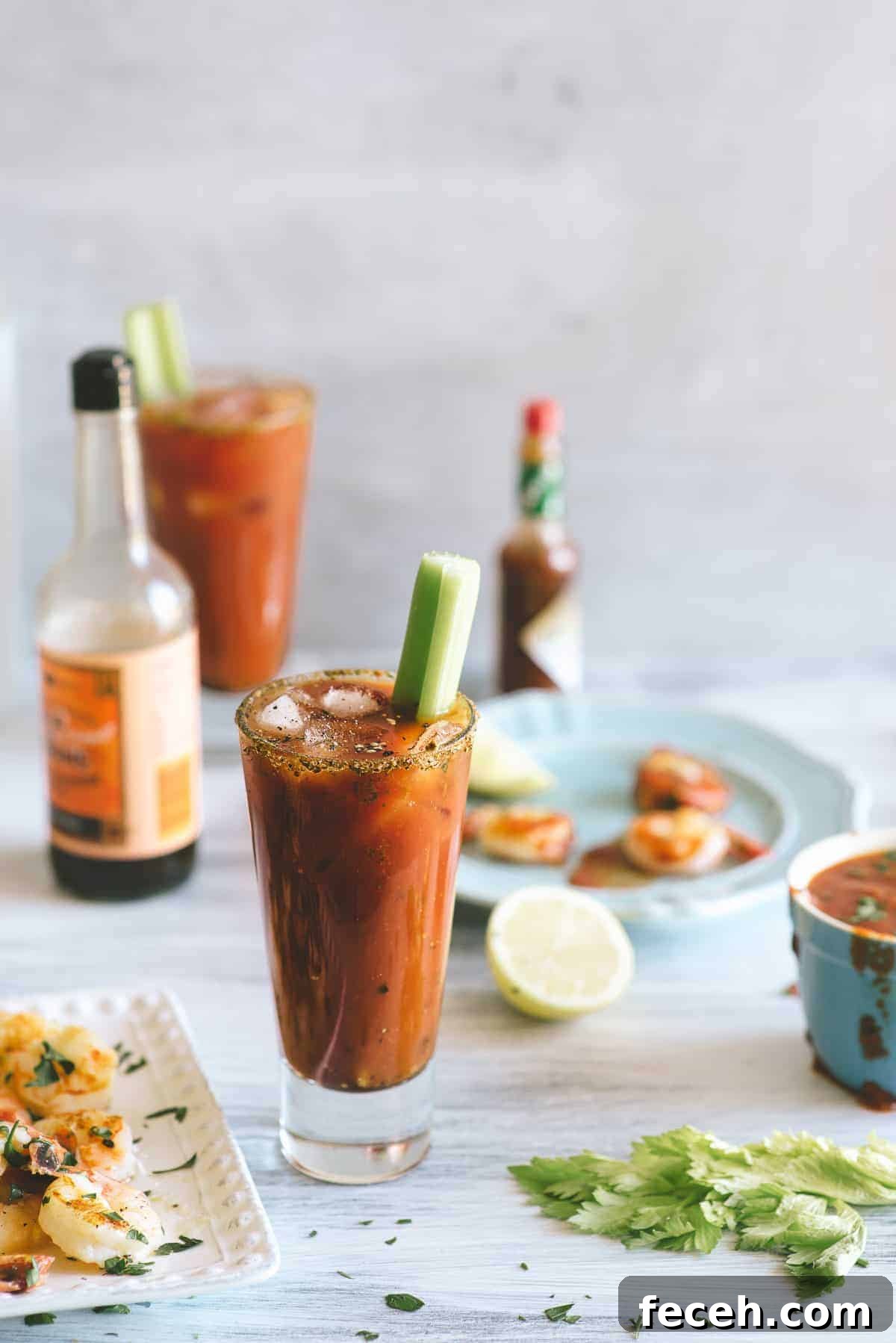 Grilled Shrimp with Spicy Bloody Mary Dipping Sauce 3 Bloody Mary cocktail