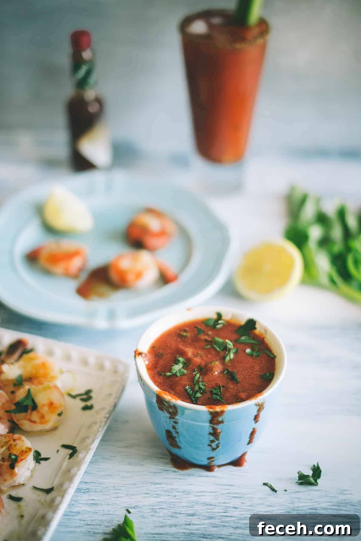 Grilled Shrimp with Spicy Bloody Mary Dipping Sauce 4 Bloody Mary cocktail dipping sauce