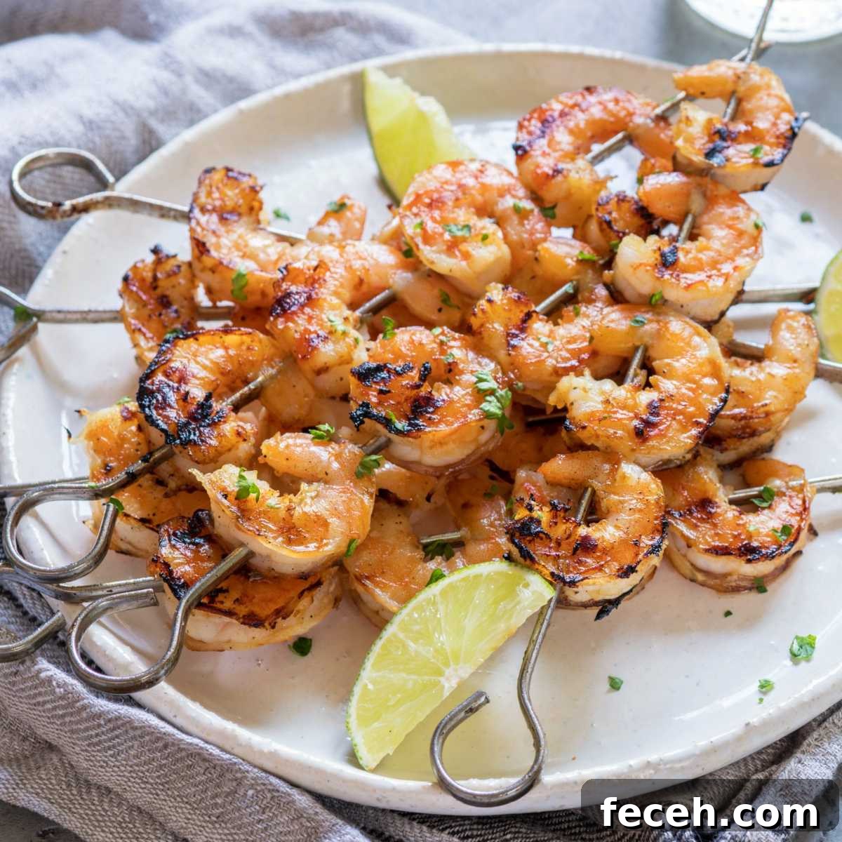 Marinated margarita shrimp that has been cooked on the grill.