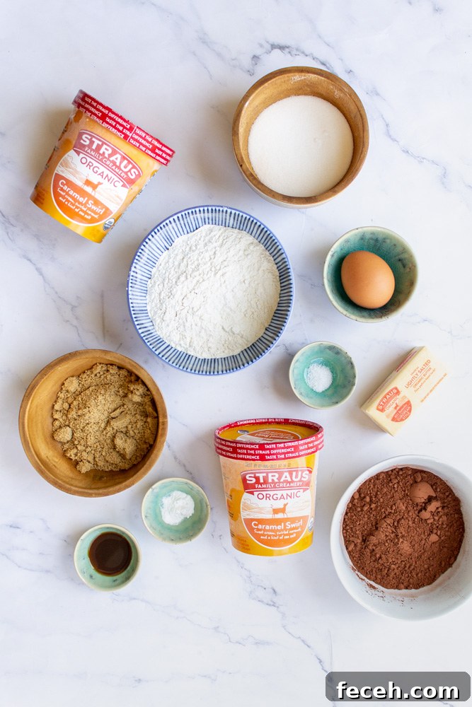 Caramel Ice cream sandwich ingredients