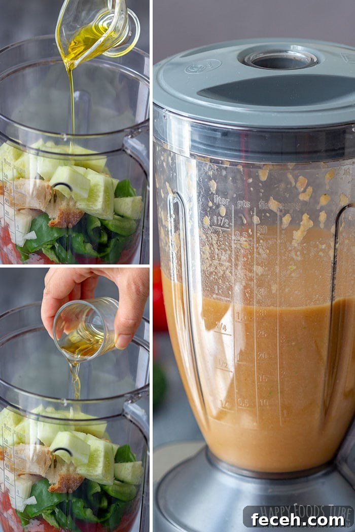 Step by step how to make Tomato Gazpacho Soup collage