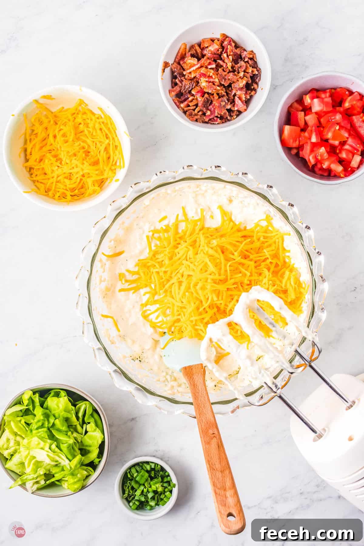 cheese and sour cream in a bowl