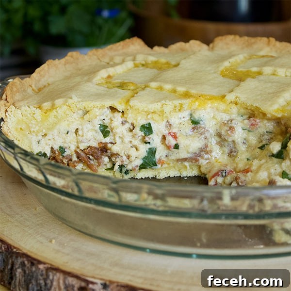 The inside of Pizza Rustica (Italian Easter Pie).