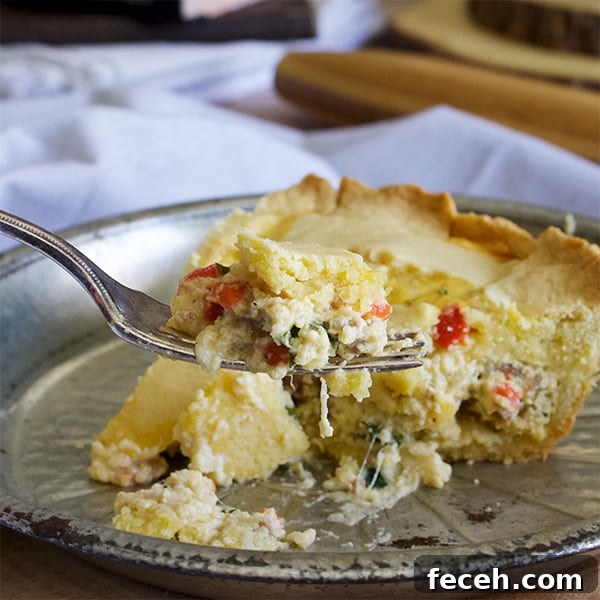Taking a bite of Pizza Rustica (Italian Easter Pie)