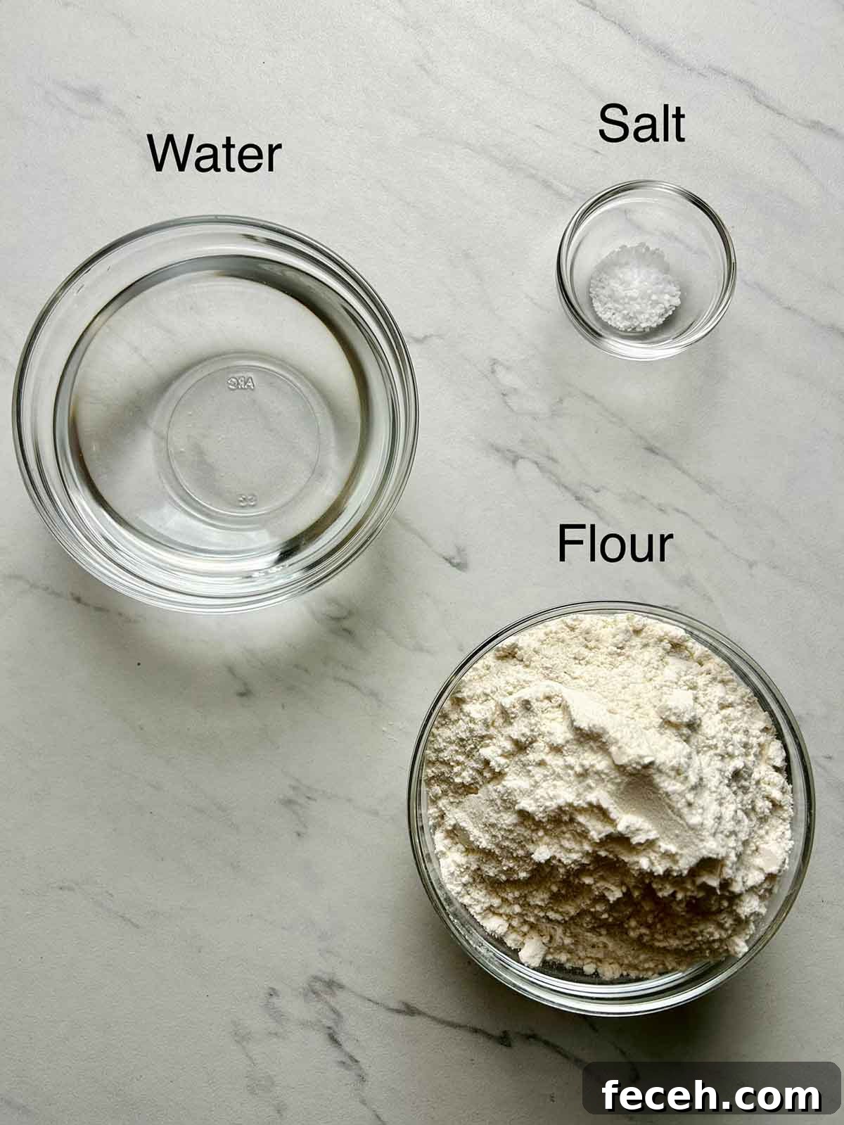 Homemade Gyoza Wrappers Recipe for Perfect Dumplings 3 gyoza wrapper ingredients in bowl