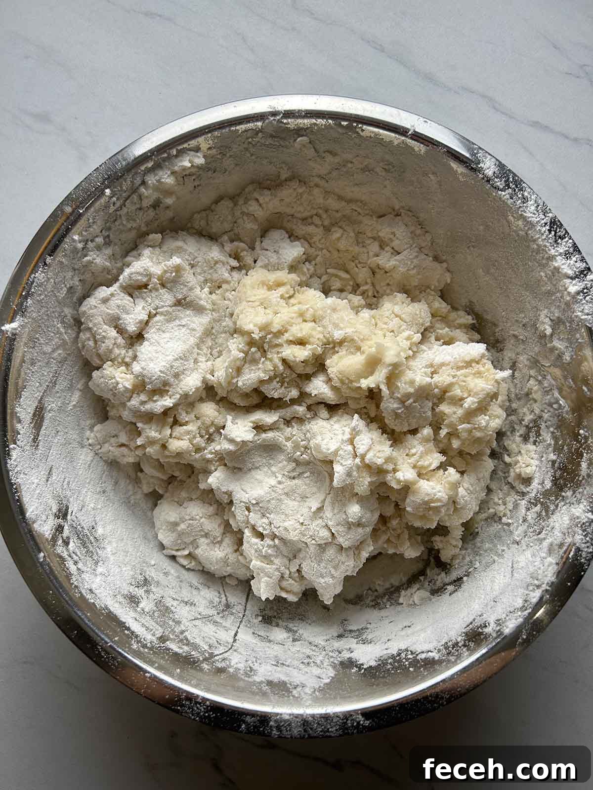 Homemade Gyoza Wrappers Recipe for Perfect Dumplings 4 scraggly dough in bowl