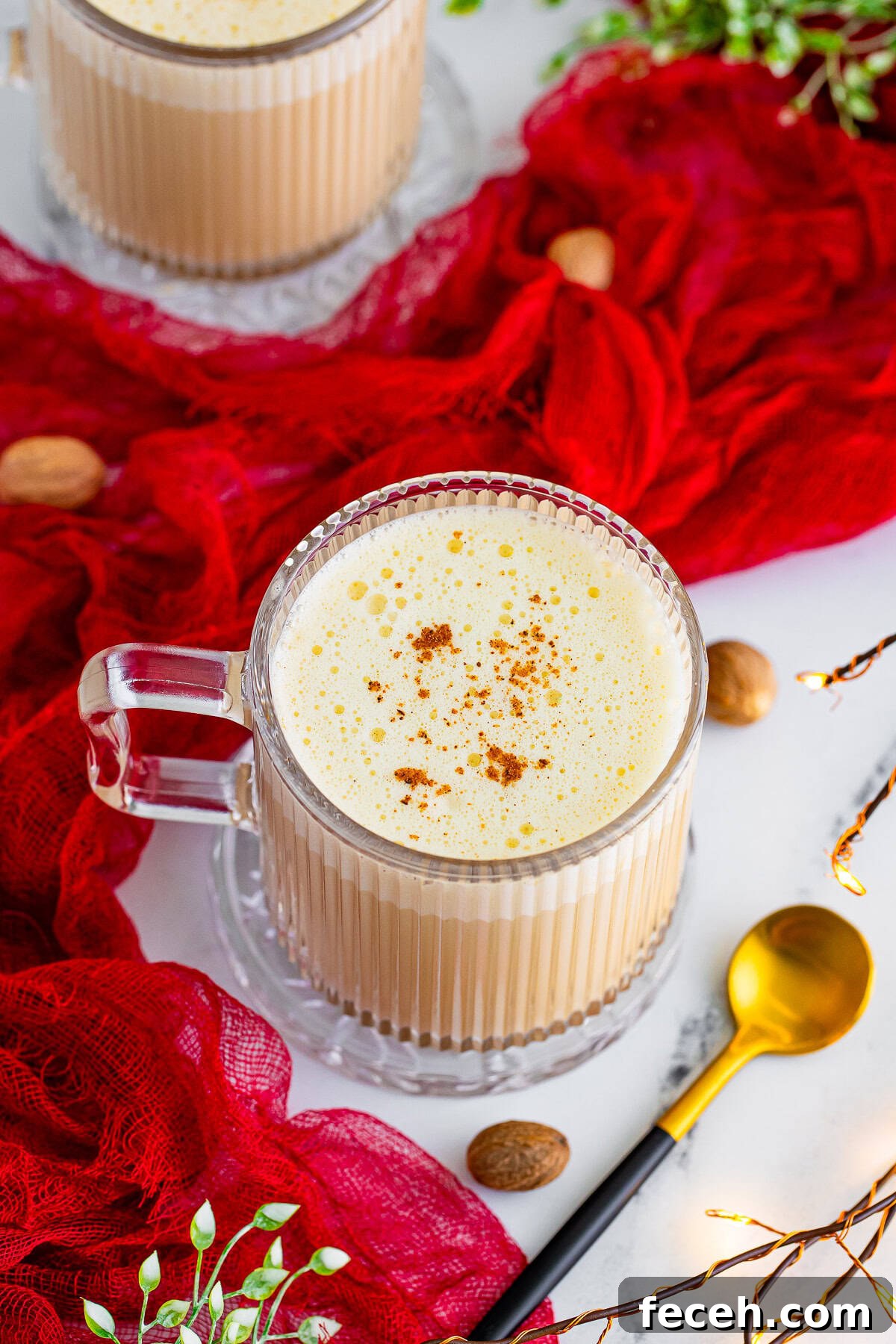 Homemade Eggnog Latte Recipe for Cozy Holiday Masteship 7 overhead image eggnog latte