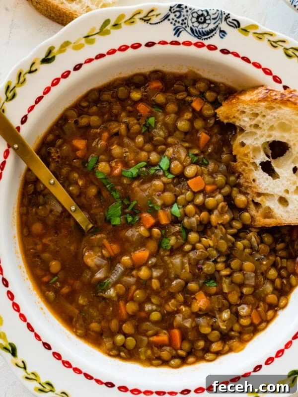cover photo for classic Italian lentil soup.