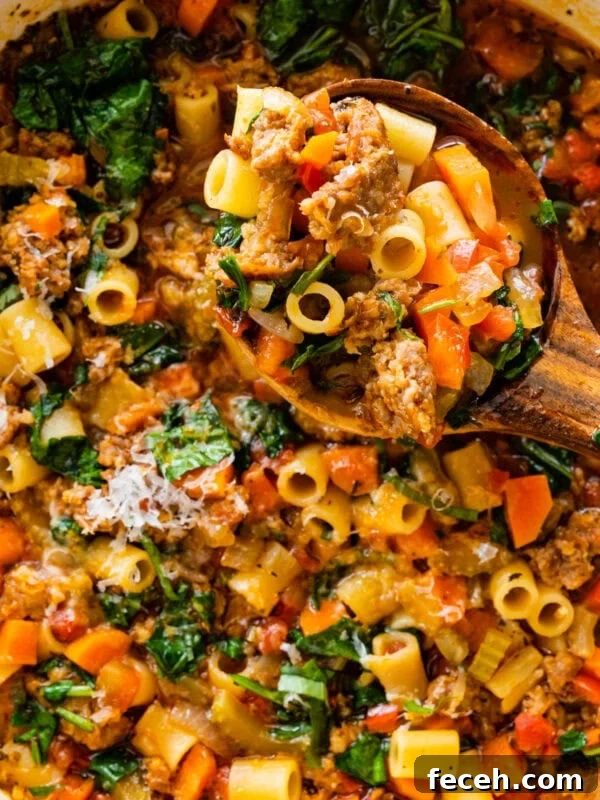 cover photo for easy Italian sausage soup recipe.