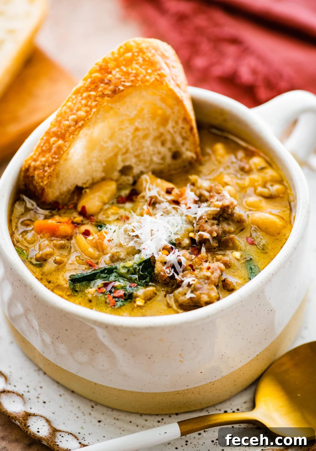 crusty bread dipped in the soup bowl.