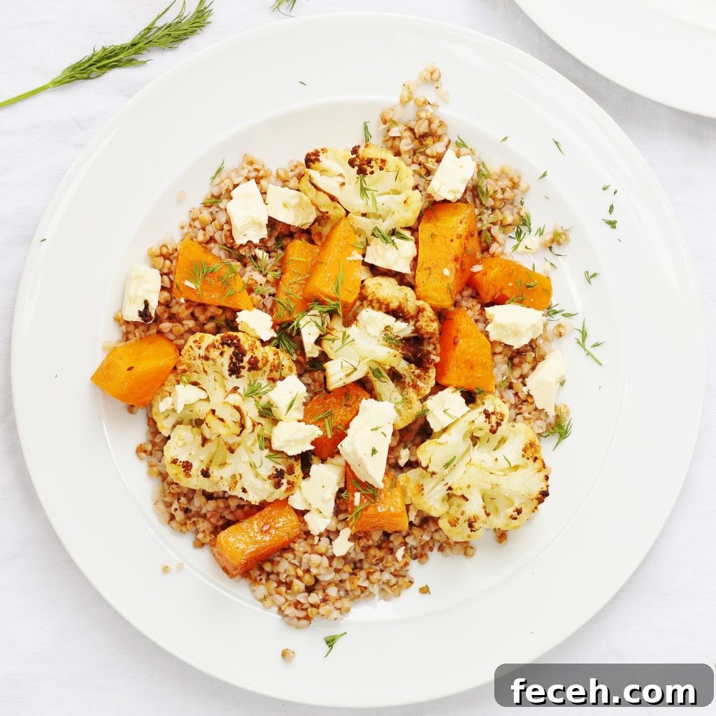 Vegetarian Buckwheat Salad with Roasted Vegetables