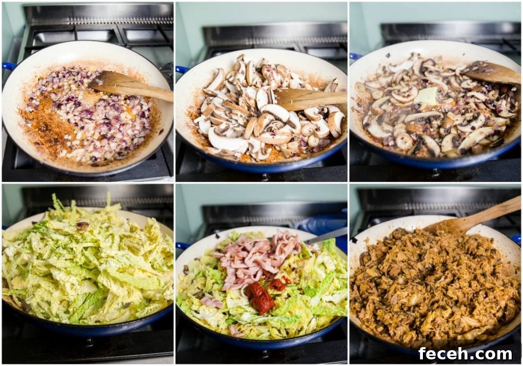 Process shots showing how to make the dish