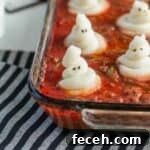 Halloween dinner ghost shepherds pie