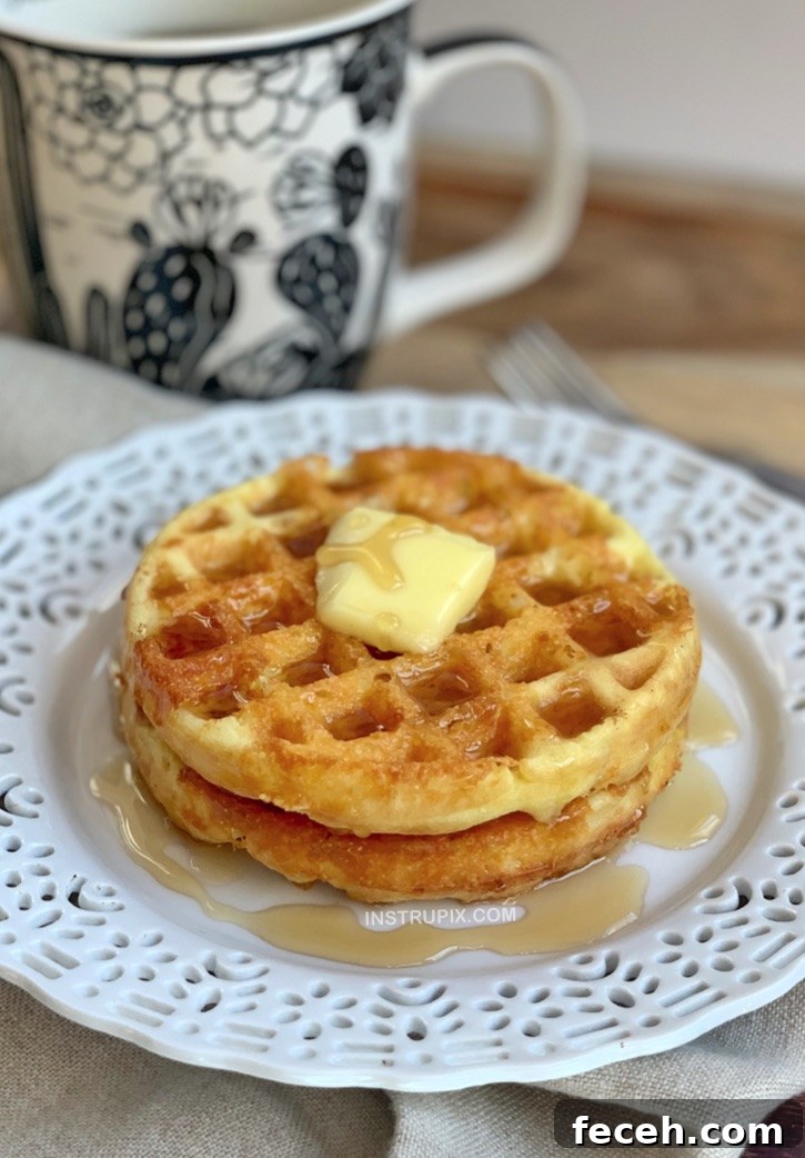 Quick and easy 3 ingredient Keto Chaffles Recipe made with almond flour.