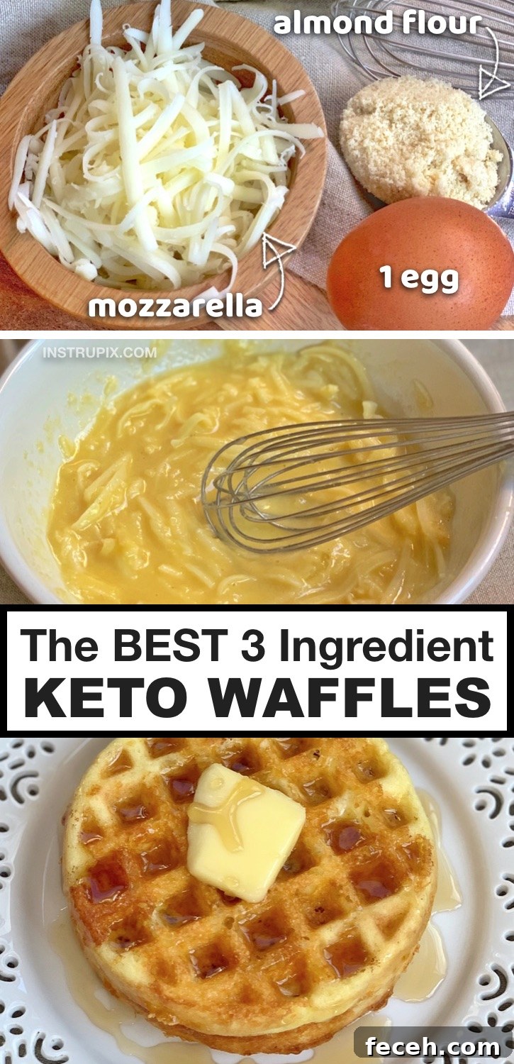 Looking for quick and easy keto breakfast ideas? Try these simple chaffles made with almond flour, mozzarella and an egg.