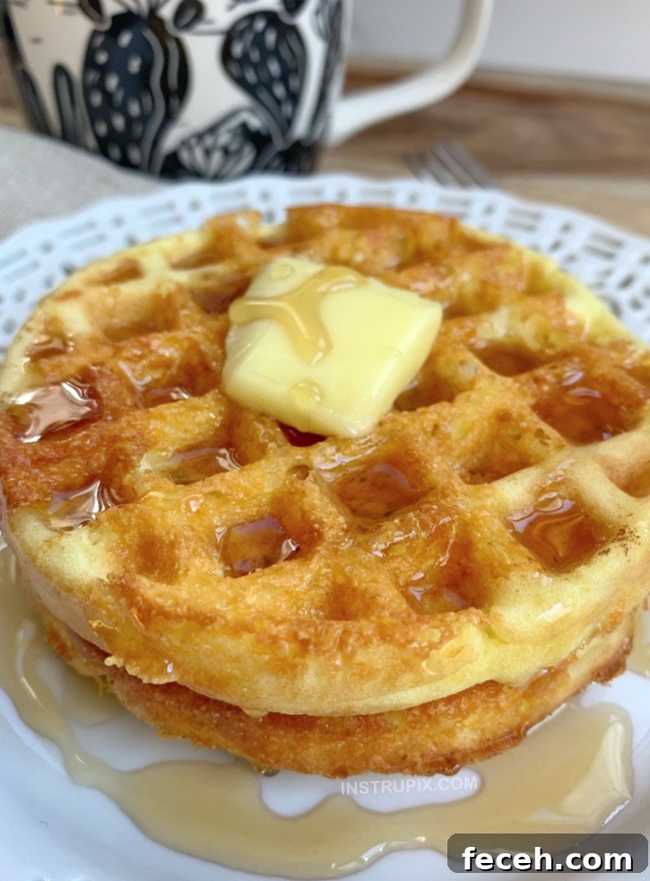 Super easy 3 ingredient keto waffles made with almond flour, an egg and shredded mozzarella cheese.