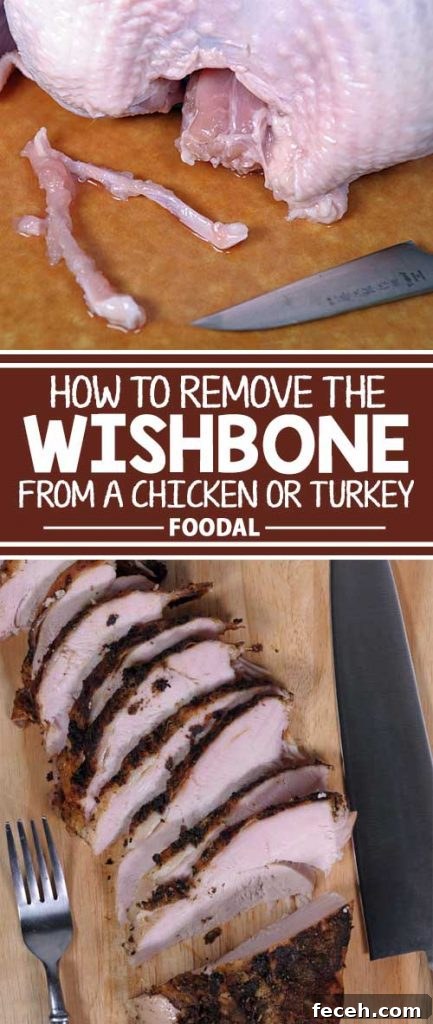 Remove the Wishbone from Chicken or Turkey for Cleaner Carving 7 Do you want to carve up perfectly sliced pieces of turkey, chicken, or other poultry breast? Remove the wishbone.