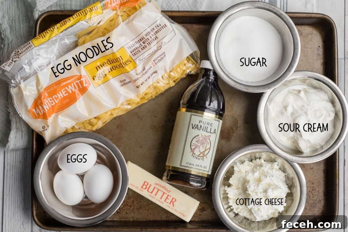 ingredients for noodle kugel
