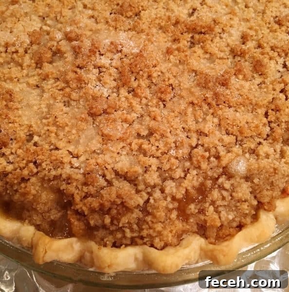 baked dutch apple pie with crumb topping 
