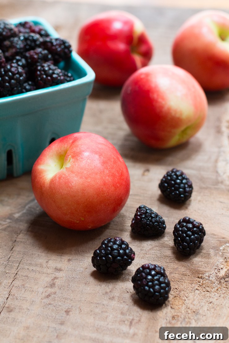 blackberries and nectarines