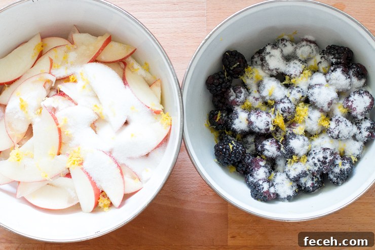 nectarines and blackberries