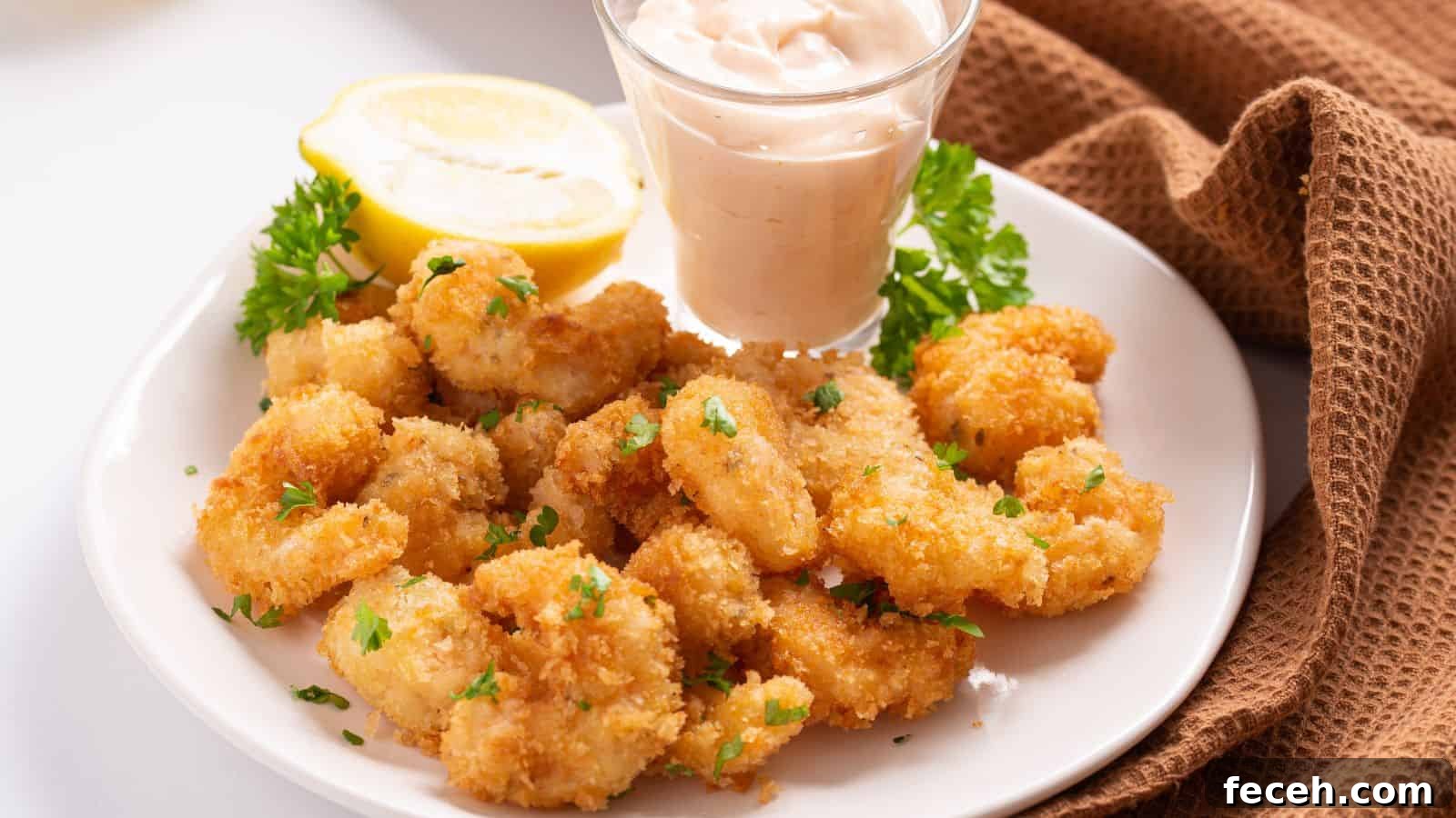 Panko shrimp with dipping sauce.