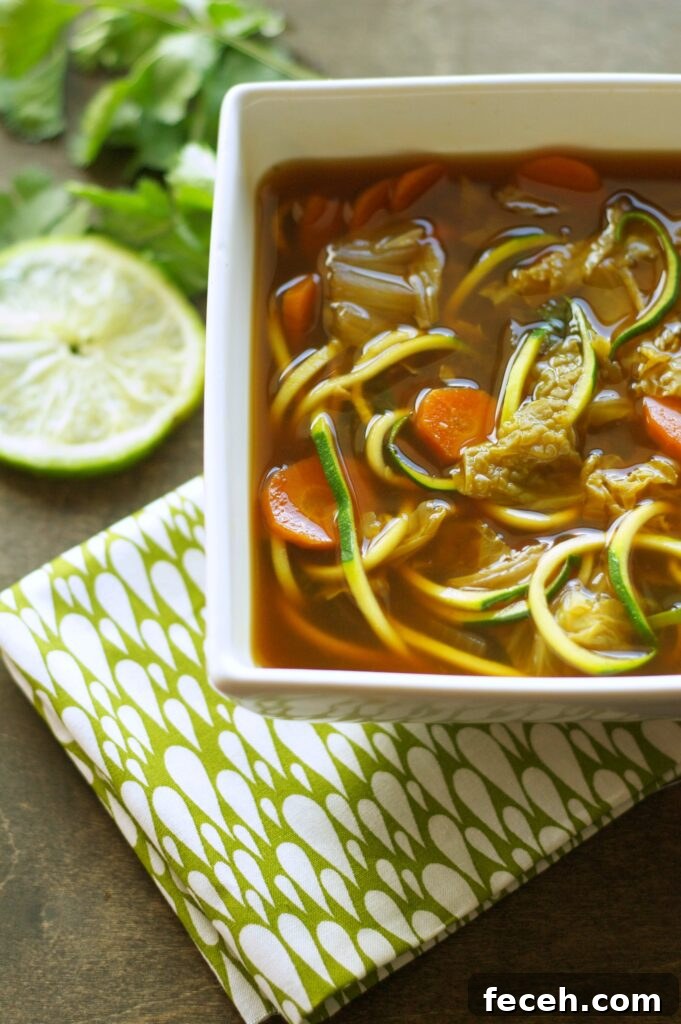 Slow Cooker Miso Vegetable Zoodle Soup