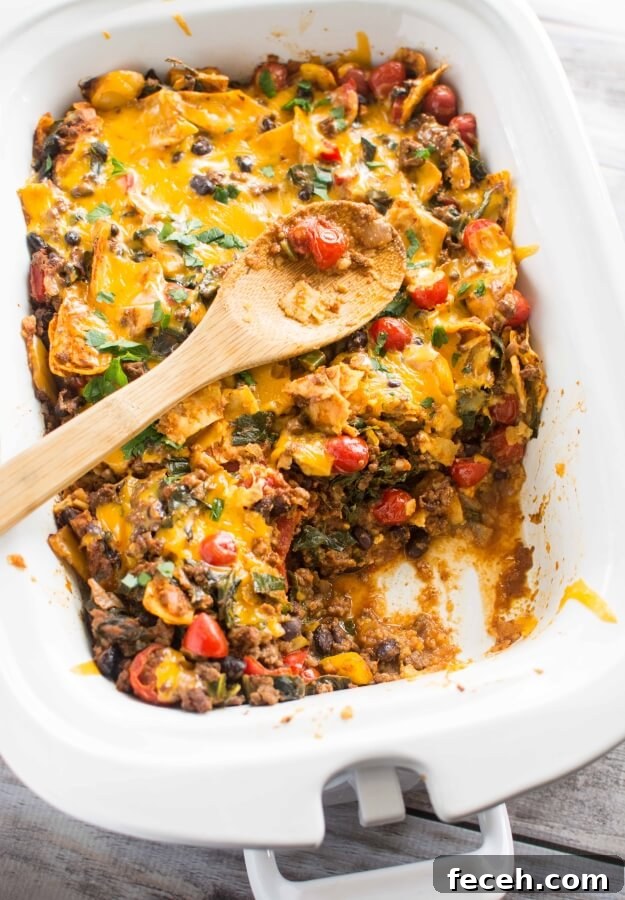 Slow Cooker Healthy Taco Casserole