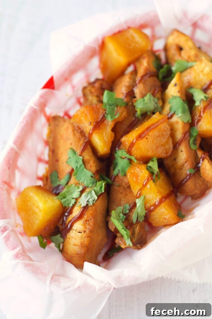 Slow Cooker Pineapple BBQ Chicken Tenders