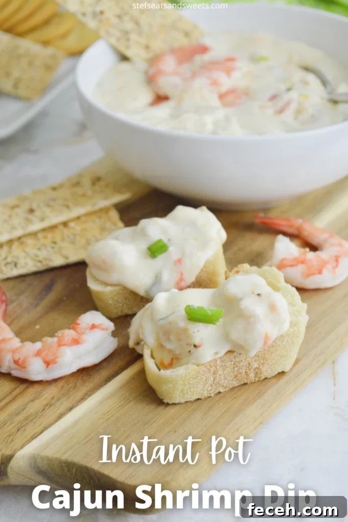 Creamy Cajun Shrimp Dip Made in the Instant Pot 12 Instant Pot Cajun Shrimp Dip Pinterest Image 2