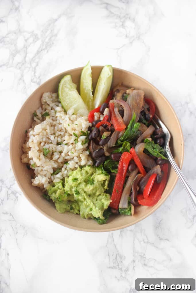 simple vegetarian fajita bowls ready in 30 mins and easy enough to make as a college student!