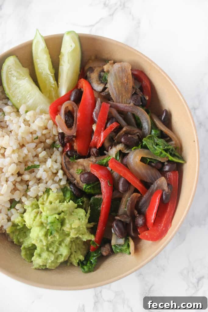 simple vegetarian fajita bowls ready in 30 mins and easy enough to make as a college student!