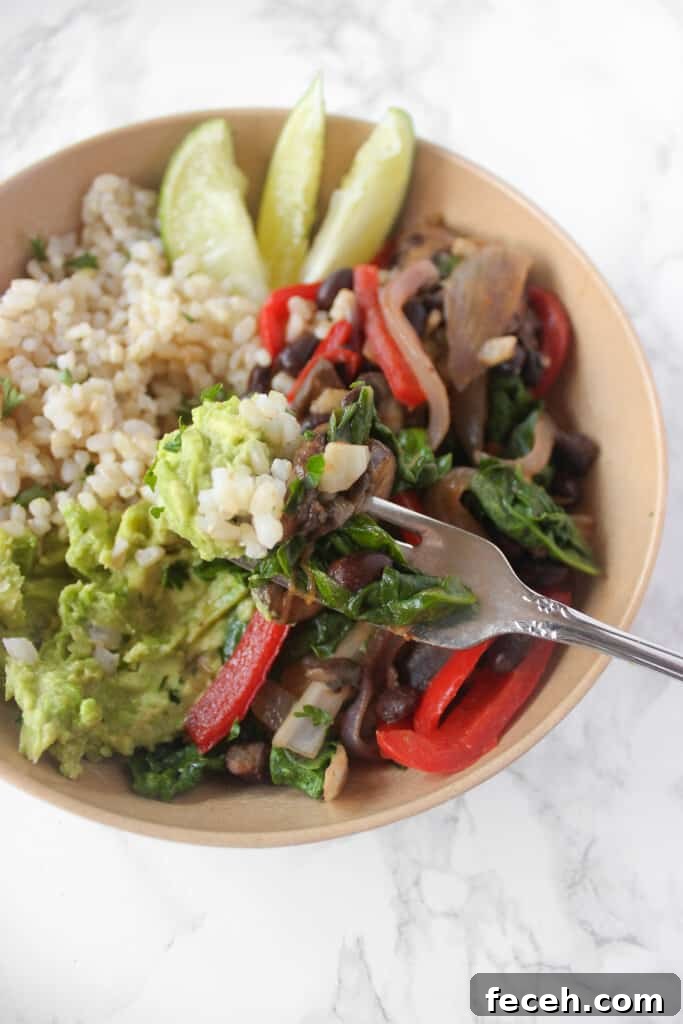 simple vegetarian fajita bowls ready in 30 mins and easy enough to make as a college student!