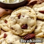 Maple pecan goat cheese sugar cookies on a surface.