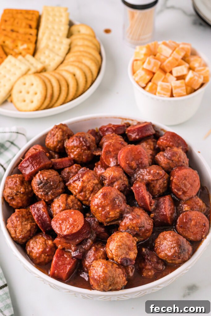 cranberry chipotle meatballs and sausage