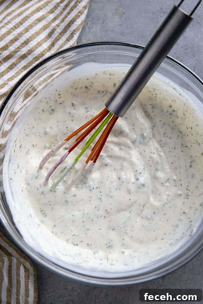 ranch dressing in a bowl