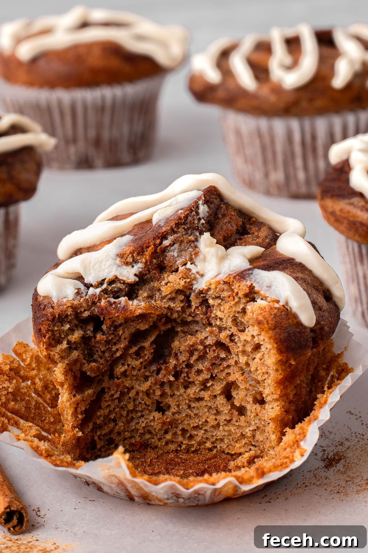 High Protein Cinnamon Roll Cottage Cheese Muffins