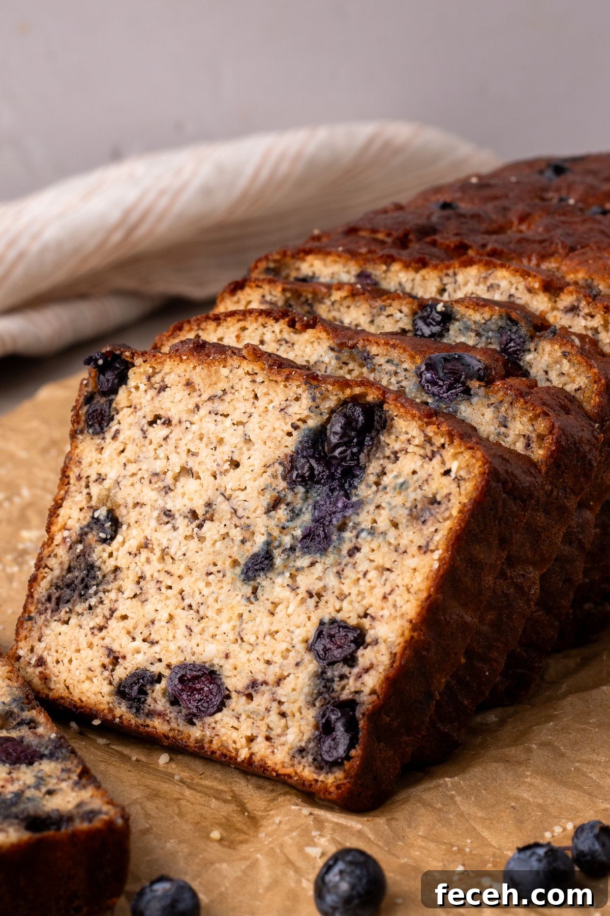 Cottage Cheese Banana Bread with Blueberries