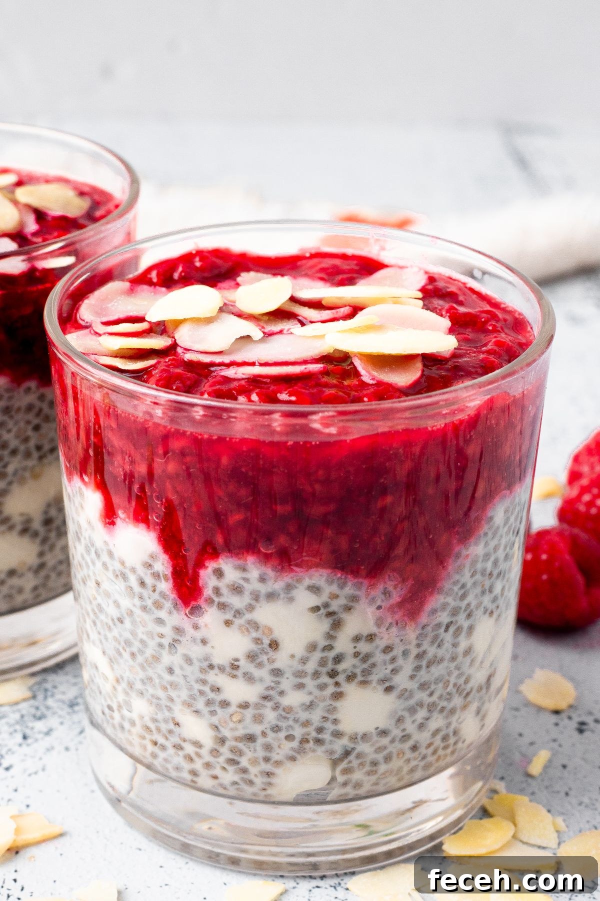Raspberry Chia Pudding with Cottage Cheese