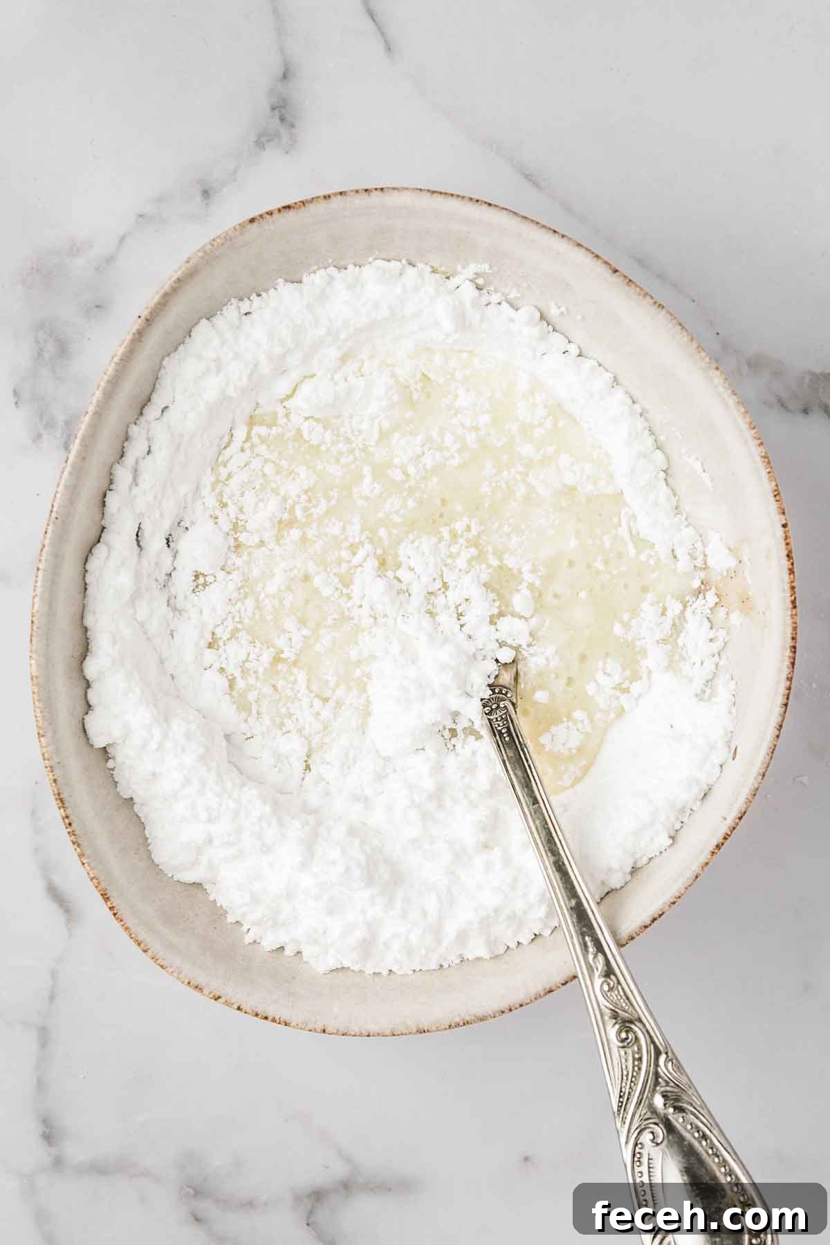 bowl with lemon glaze