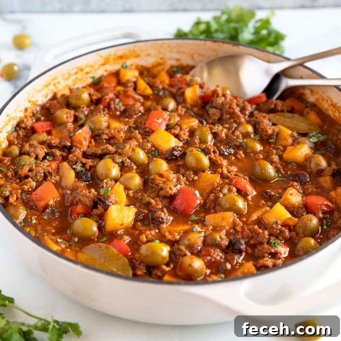 Cook Once, Eat Twice: Budget Meals That Become Delicious Leftovers 2 A skillet filled with picadillo