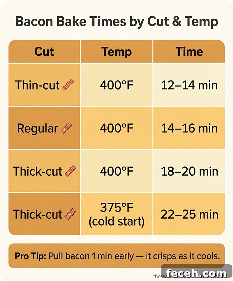 Oven-Baked Bacon Guide 2026: Crispy Results Every Time 3 Bacon Bake Times by Cut & Temp