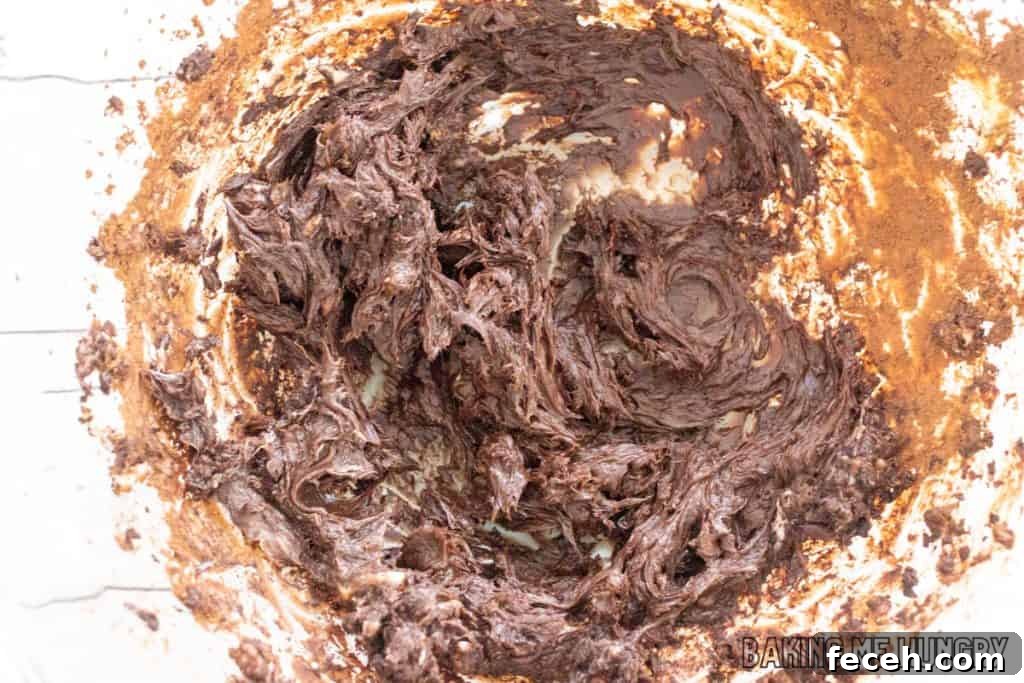 creamed butter and cocoa powder