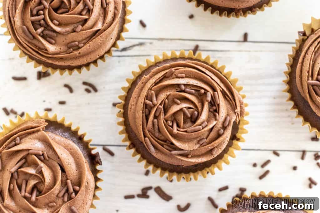 frosted cupcakes from overhead