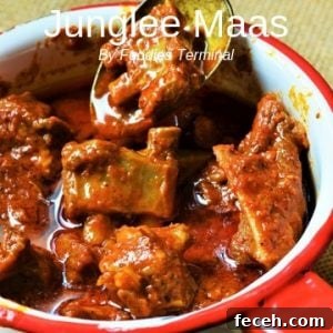 Junglee Maas in a spicy red sauce