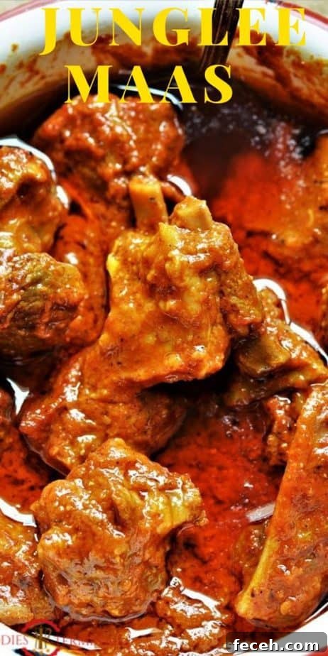 Junglee Maas cooked with tender goat meat