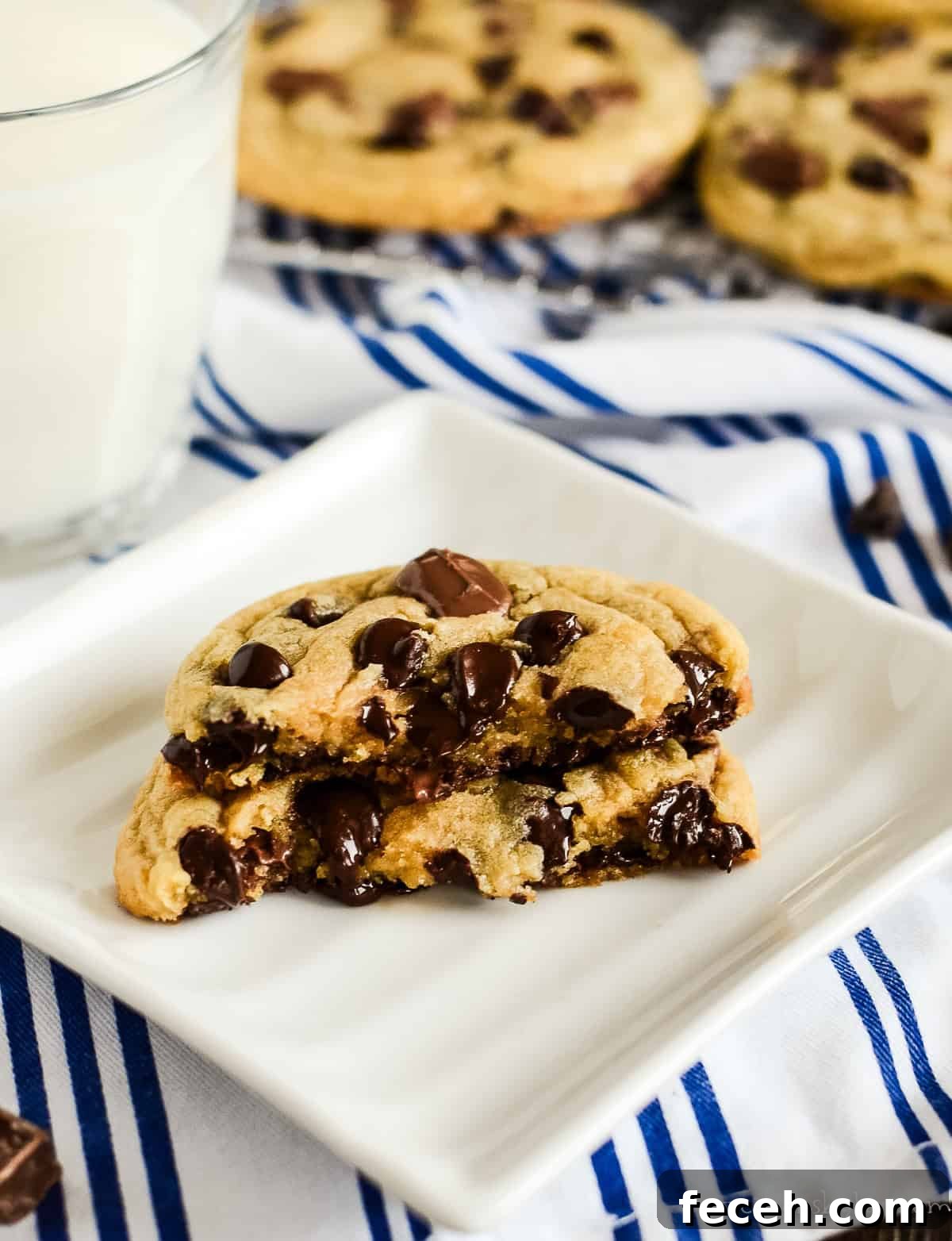 warm copycat starbucks chocolate chip cookie broken in half