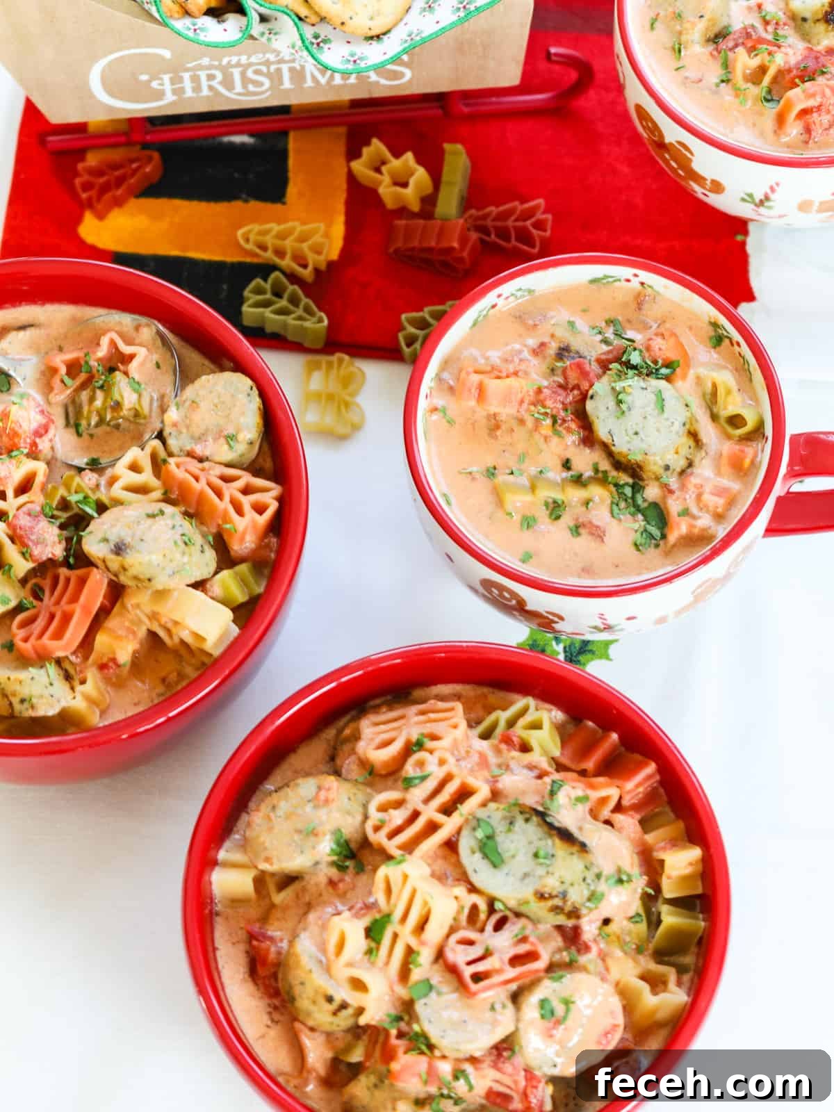 Christmas soup bowls and cup